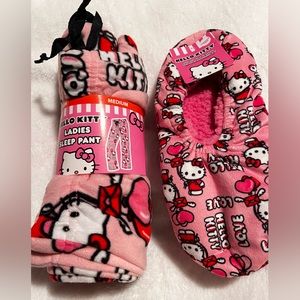 NWT Hello Kitty Ladies sleep  Pants and slippers. Size Medium